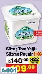 SÜTAŞ TAM YAĞLI SÜZME PEYNİRİ